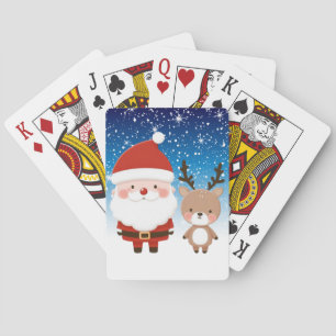 Jeu De Cartes Joli Noël Père Noël & Reindeer