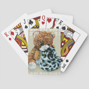 Jeu De Cartes Joli ours en peluche et canard jouant aux cartes