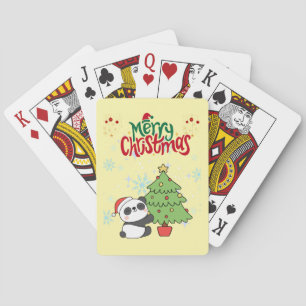 Jeu De Cartes joli panda joyeux Noël Cartes de poker