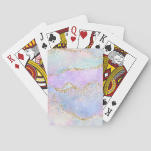 Jeu De Cartes Joli Pastel Agate   Aquarelle de la veine Parties 