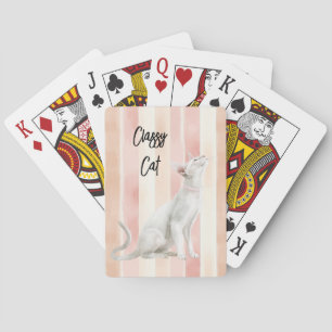 Jeu De Cartes Joli Peach Pink Crème raypes Chat