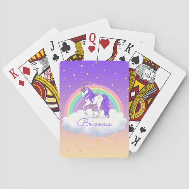 Jeu De Cartes Joli Purple Sweet Dreams Rainbow Unicorn (dos)