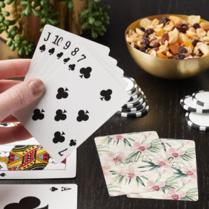 Jeu De Cartes Joli rose Fleurs d'orchidées tropicales