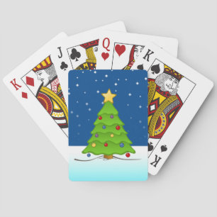 Jeu De Cartes Joli sapin de Noël en neige