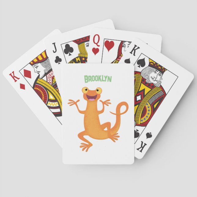 Jeu De Cartes Joli triton orangé joyeux (dos)
