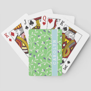 Jeu De Cartes Joli vert vert bouclé feuille motif