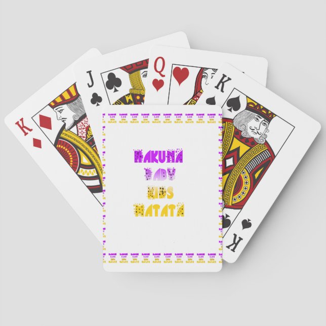 Jeu De Cartes Joli violet et jaune Hakuna Matata bébé enfants G (dos)