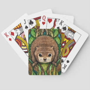 Jeu De Cartes Jolie adorable petit bébé castor