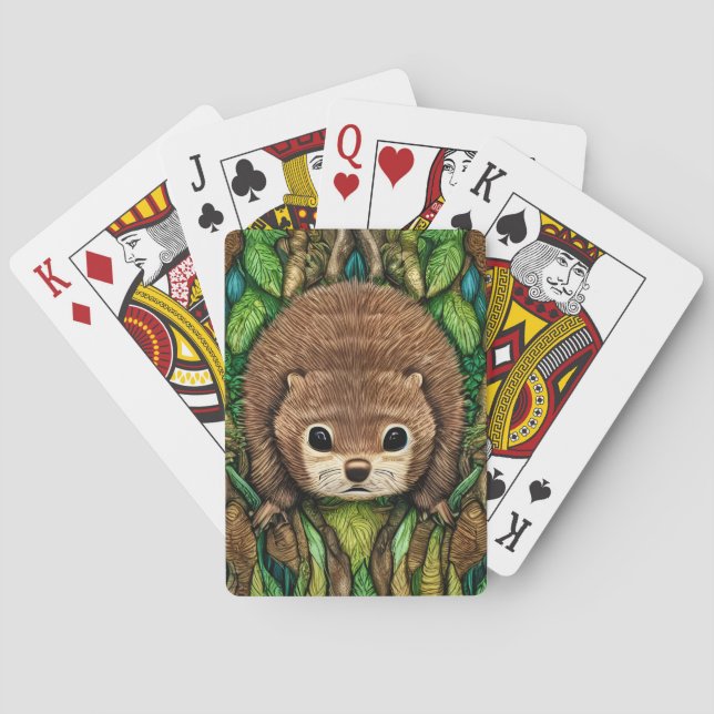 Jeu De Cartes Jolie adorable petit bébé castor (dos)