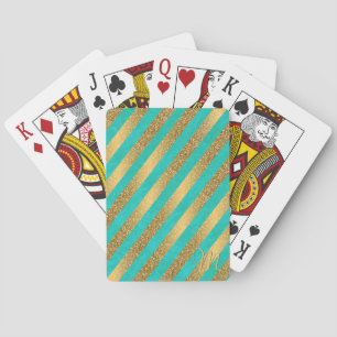 Jeu De Cartes Jolie bande monogramme tendance fausse parties sci