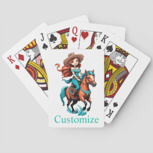 Jeu De Cartes Jolie Cowgirl chevauchant Poney Thunder_Cove