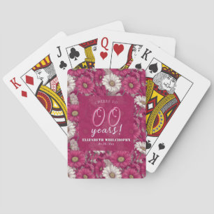 Jeu De Cartes Jolie Daisy 18e Anniversaire Personnalisé Rose