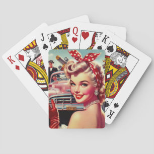 Jeu De Cartes Jolie fille Vintage des années 1950