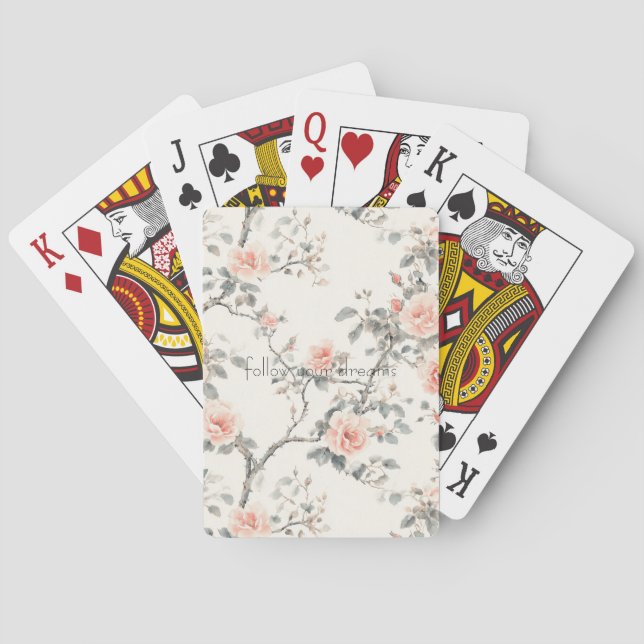 Jeu De Cartes Jolie Fleur de Pêche Crème (dos)