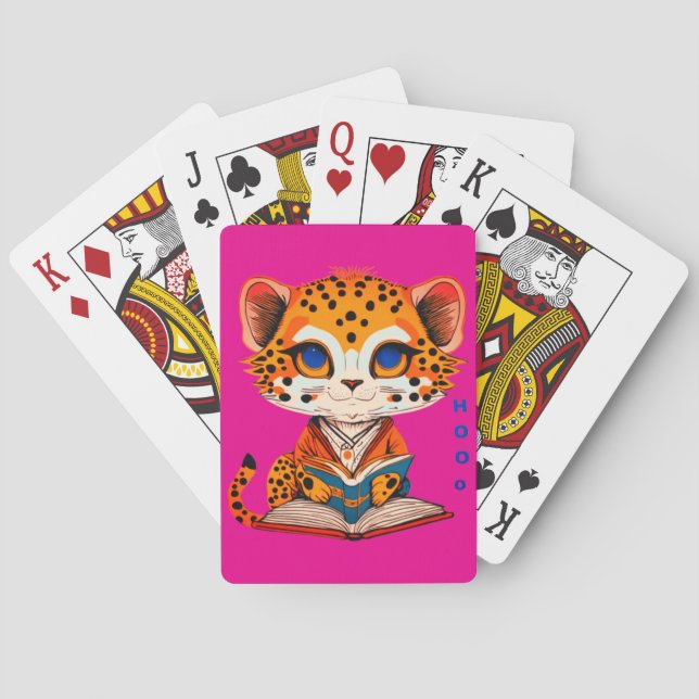 Jeu De Cartes Jolie guépard lire un livre (dos)