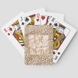 Jeu De Cartes Jolie imprimé léopard marron pêche Be Brave
