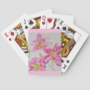 Jeu De Cartes Jolie Lily En Aquarelle Rose Peinture Girls Nom