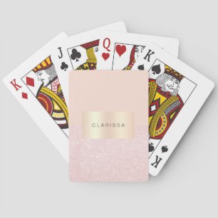 Jeu De Cartes Jolie parties scintillant or rose et rose roux