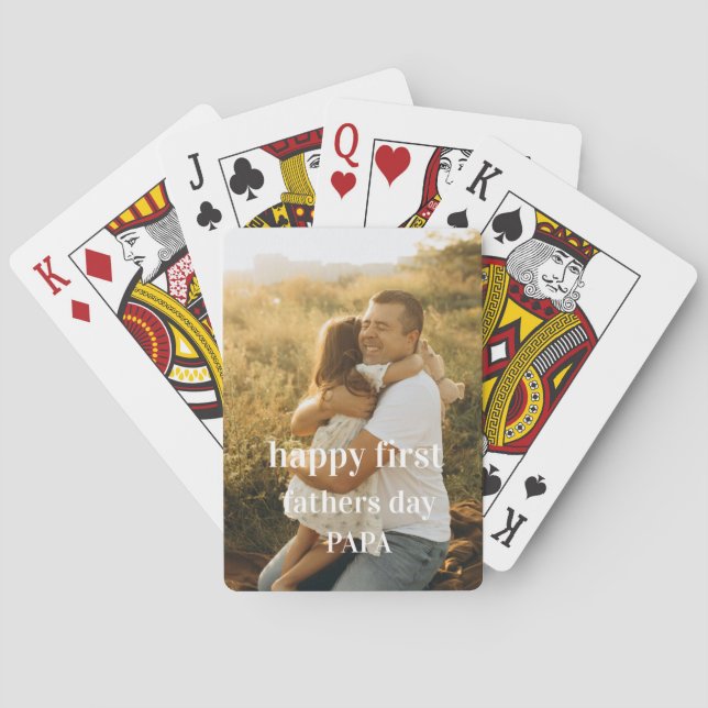 Jeu De Cartes Jolie photo heureux première fête des pères papa (dos)