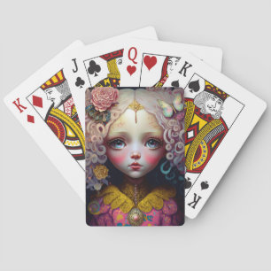 Jeu De Cartes Jolie poupée fille cheveux roses
