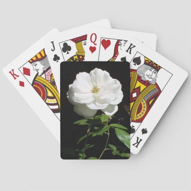 Jeu De Cartes Jolie Rose Blanche (dos)