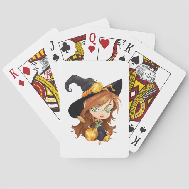Jeu De Cartes Jolie sorcière d'Halloween (dos)