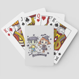 Jeu De Cartes Jolie sorcière et Mischievous zombie garçon