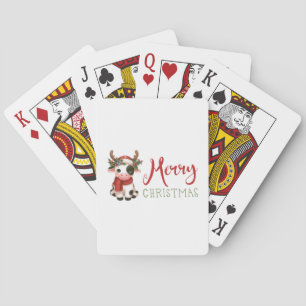 Jeu De Cartes Jolie vache de Noël mignonne