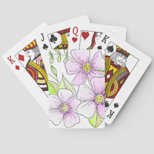 Jeu De Cartes Jolies fleurs aquarelles violettes