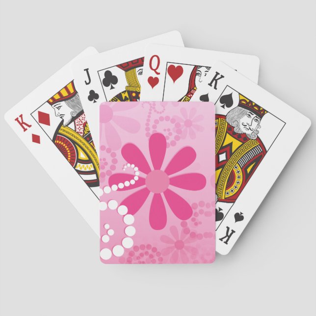 Jeu De Cartes Jolies Fleurs Roses Jolies Motif Rétro (dos)
