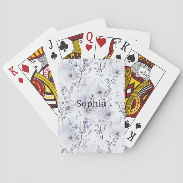 Jeu De Cartes Jolies Fleurs Violettes   (dos)