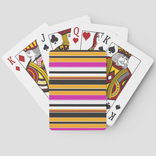 Jeu De Cartes Jolies rayures noires orange (dos)