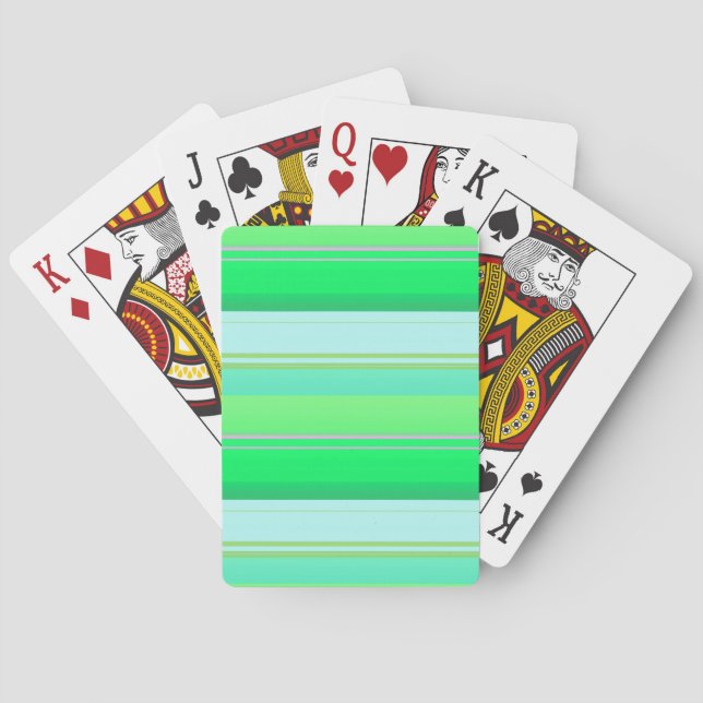 Jeu De Cartes Jolies rayures vert aqua (dos)