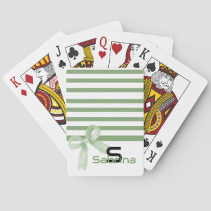 Jeu De Cartes Jolies rayures vertes à l'aquarelle