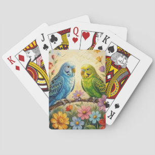 Jeu De Cartes Jolis perroquets bleus et verts