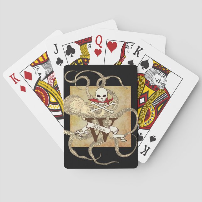 Jeu De Cartes Jolly roger Monogramme initial (dos)