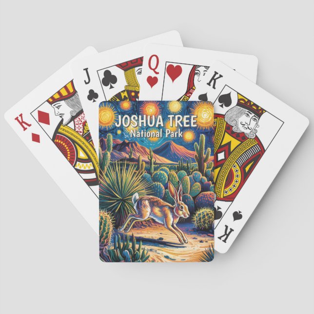 Jeu De Cartes Joshua Tree Desert Wildlife Jackrabbit Colorful (dos)