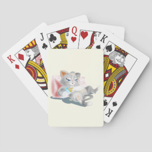 Jeu De Cartes Jouer aux cartes avec le chat bébé - Drôle