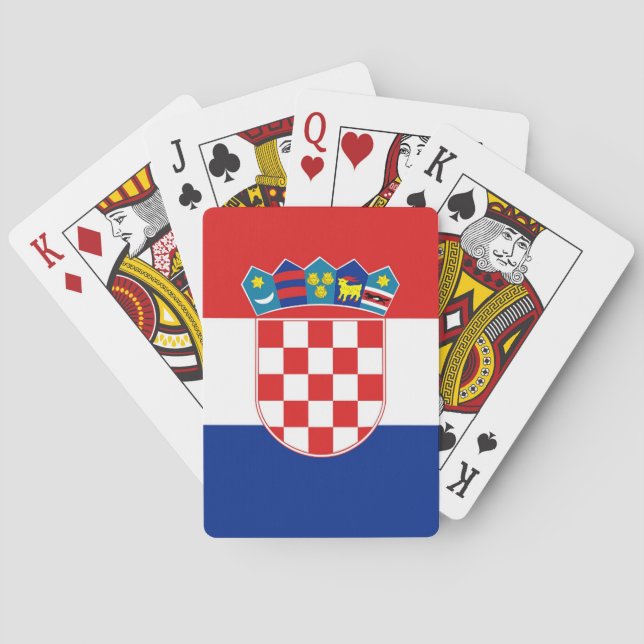 Jeu De Cartes Jouer aux cartes avec le drapeau de la Croatie (dos)
