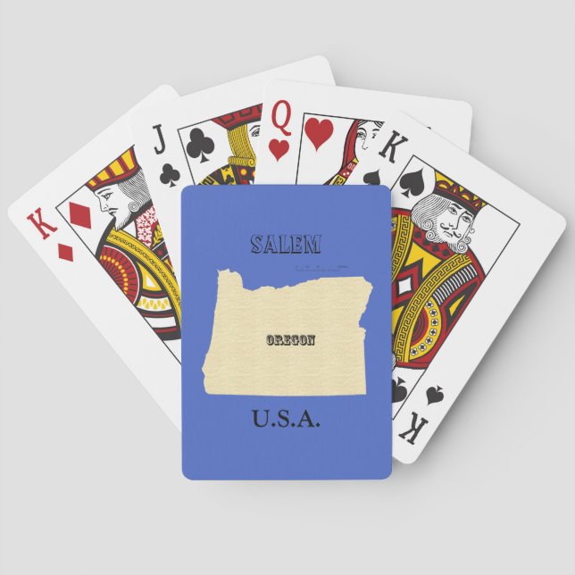 Jeu De Cartes Jouer aux cartes - Carte de l'Oregon avec votre vi (dos)
