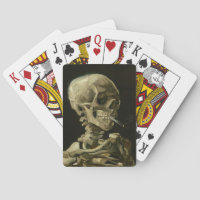 Jouer aux cartes crâne fumer par van gogh
