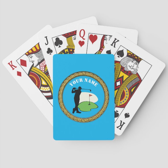 Jeu De Cartes Jouer aux cartes Golf - Ajouter un nom - Golfer (dos)