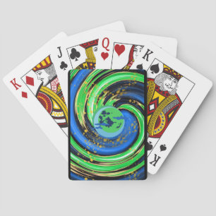 Jeu De Cartes Jouer aux cartes Green Swirl Deck de cartes