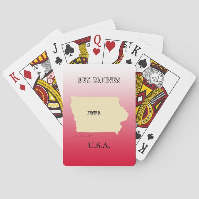 Jeu De Cartes Jouer aux cartes - Iowa Carte avec la ville (dos)