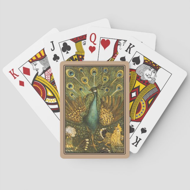 Jeu De Cartes Jouer aux cartes Peacock et poulets Hoytema (dos)