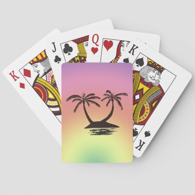 Jeu De Cartes Jouer aux cartes - Silhouettes de l'île tropicale (dos)