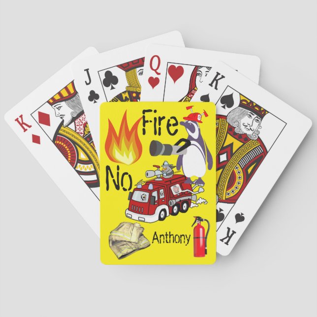 Jeu De Cartes Jouer Camion Incendie Penguin Deck (dos)