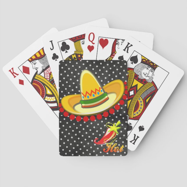 Jeu De Cartes Jouer carte Deck Black Polk a Dot Hot Popers (dos)