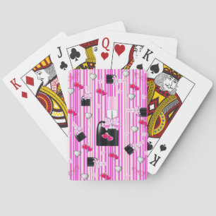 Jeu De Cartes Jouer Carte Deck Clou rose Coeurs polonaise Bande