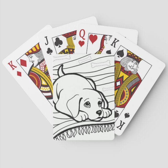 Jeu De Cartes Jouer Carte Deck Colorier Chien (dos)